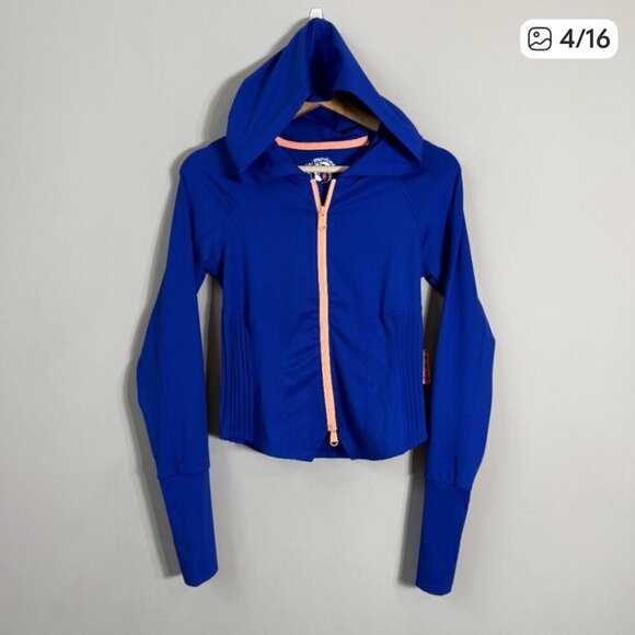 NWT Free People FP Movement Playin for Keeps Women XS Blue Full Zip - Picture 4 of 9